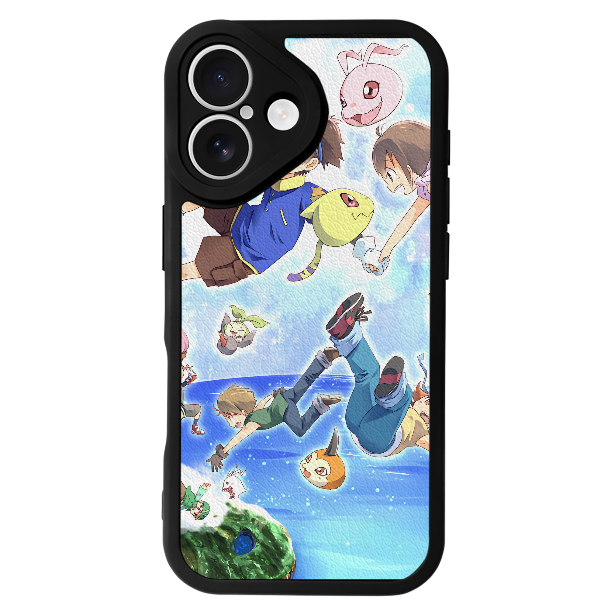 （画像用） Digimon デジタルモンスター/デジモン 【iPhone 16シリーズ対応】シリコンスマホケース（レザー調） 材質：シリコン